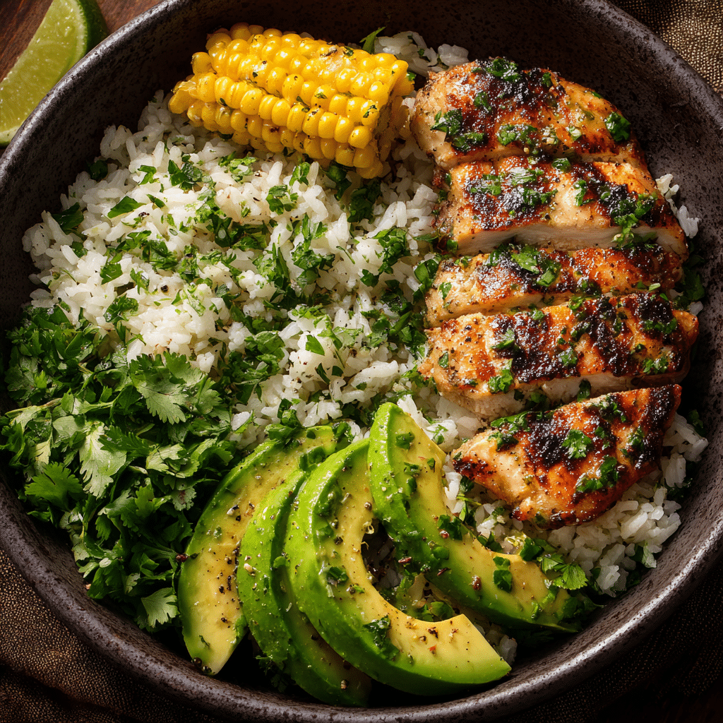 Lime and Cilantro Chicken Rice Bowl