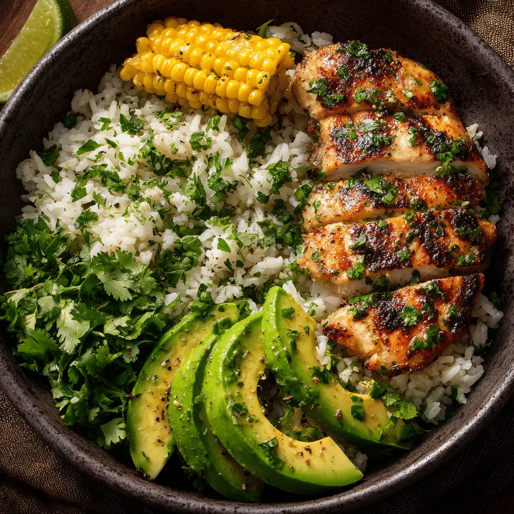 Lime and Cilantro Chicken Rice Bowl