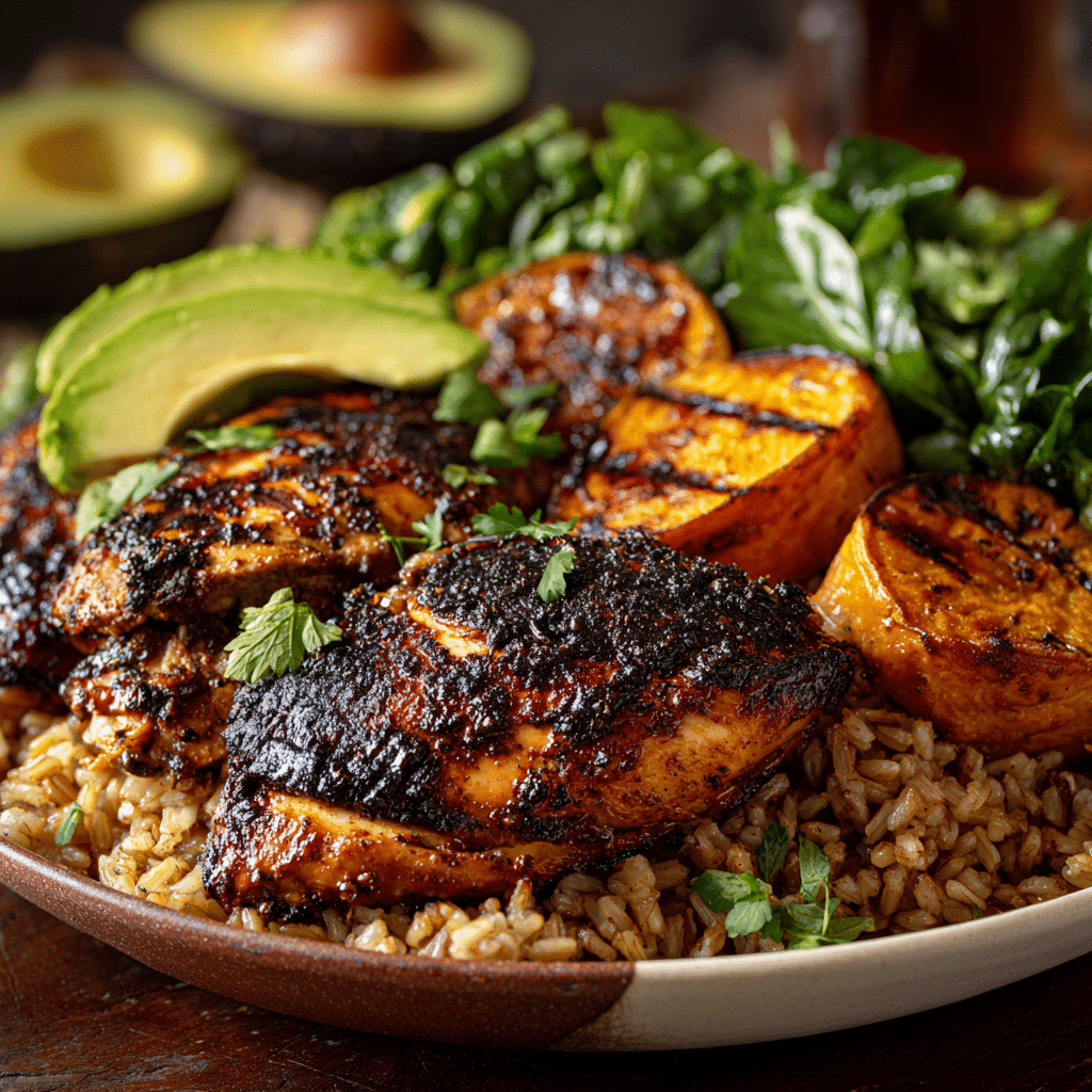 Blackened Chicken Brown Rice Bownls