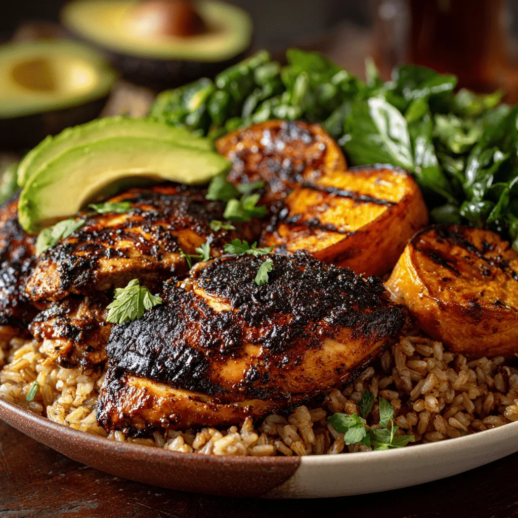 Blackened Chicken Brown Rice Bownls