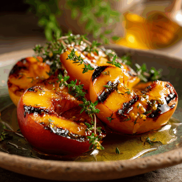 Grilled Peaches with Honey and Thyme