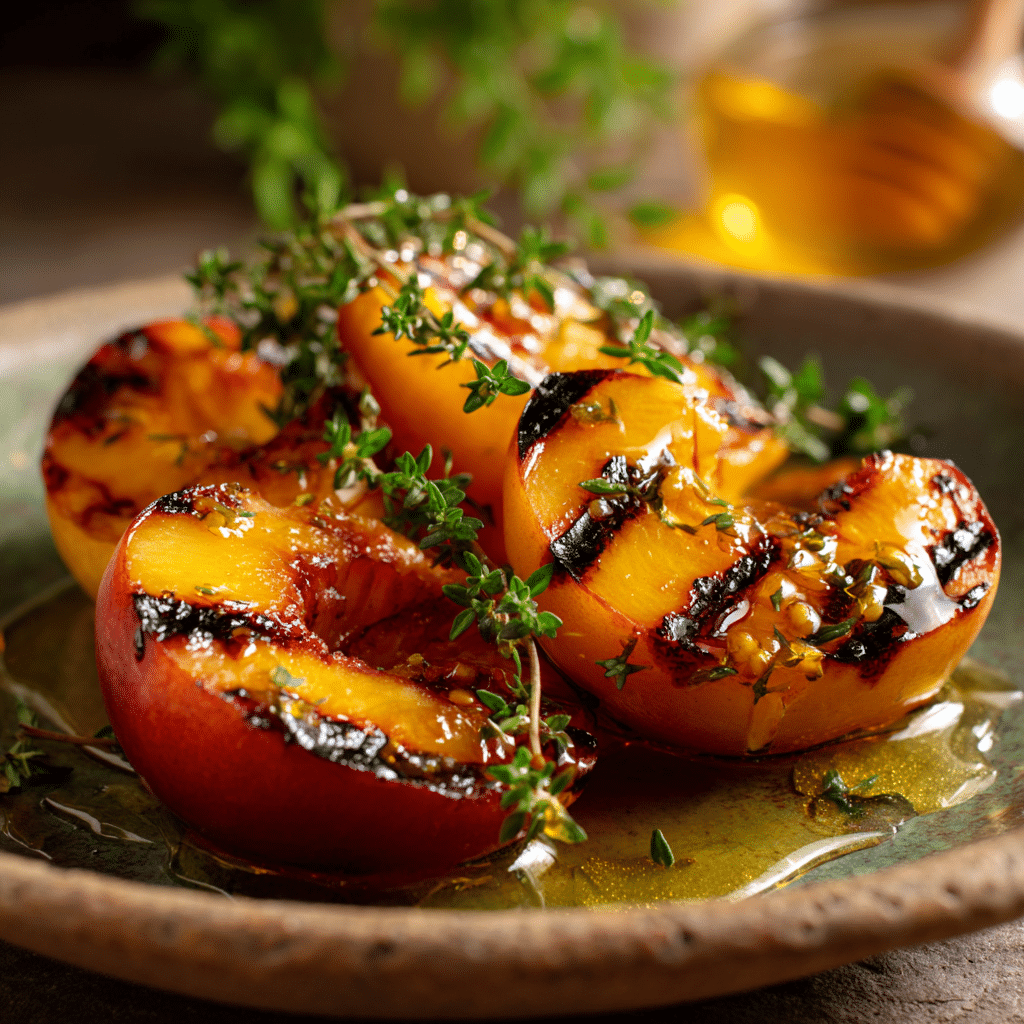 Grilled Peaches with Honey and Thyme
