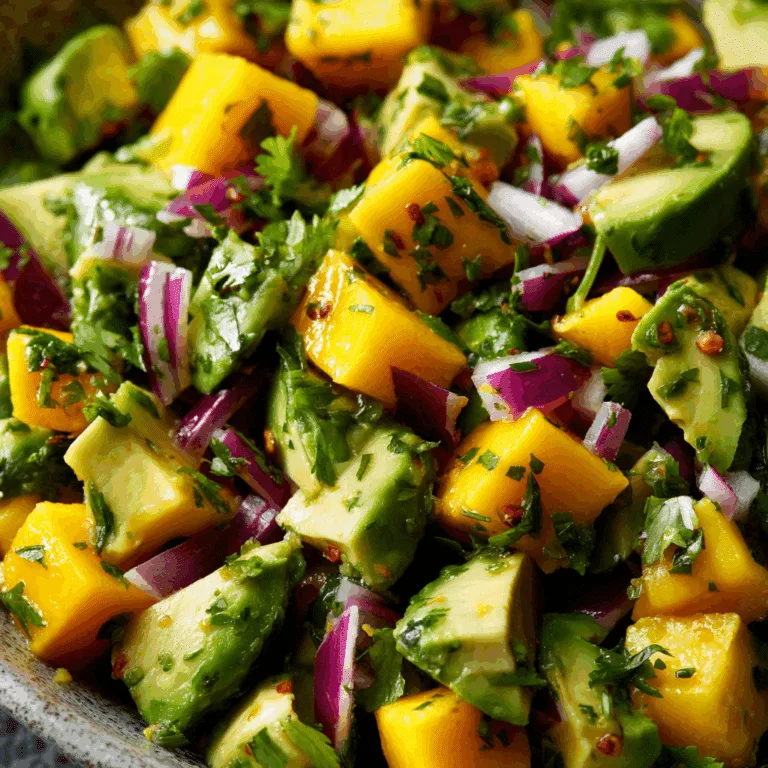 Avocado Mango Salad with Zesty Lime Dressing