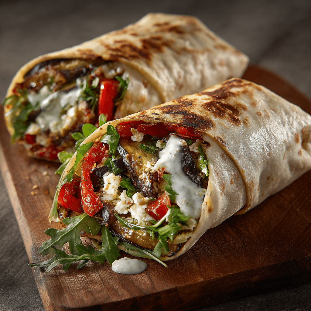 Grilled Eggplant and Feta Wraps