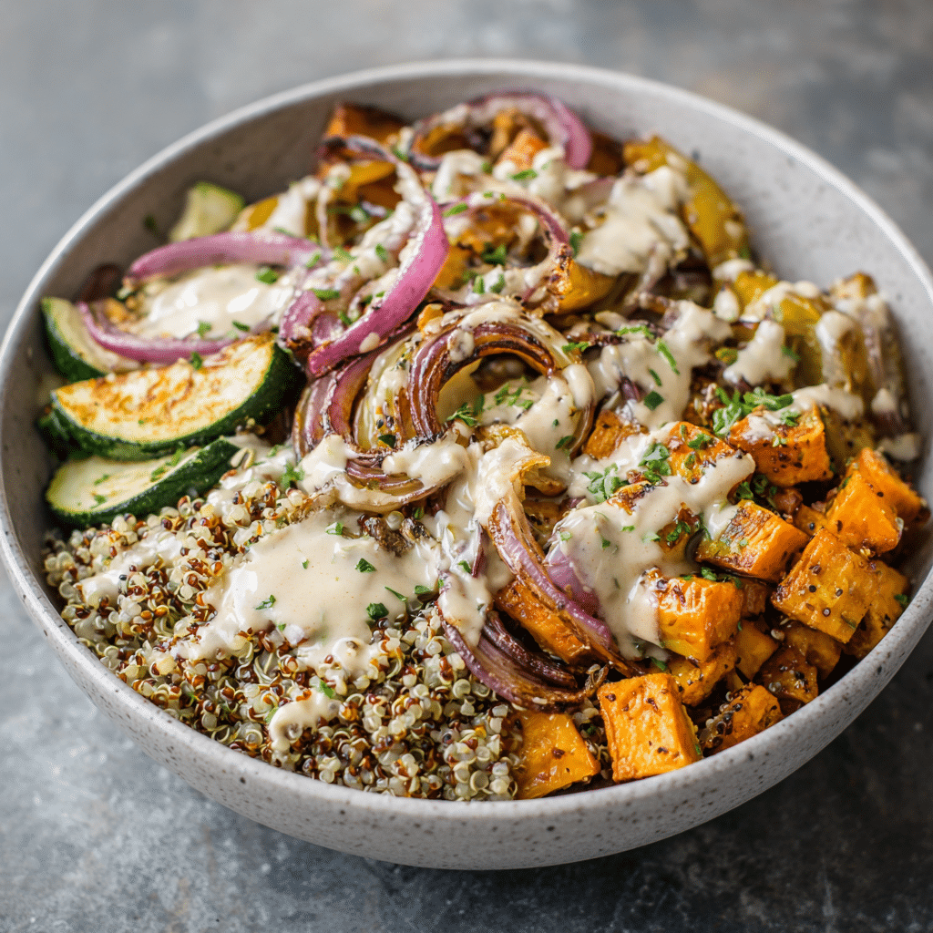 Quinoa and Roasted Veggie Bowl