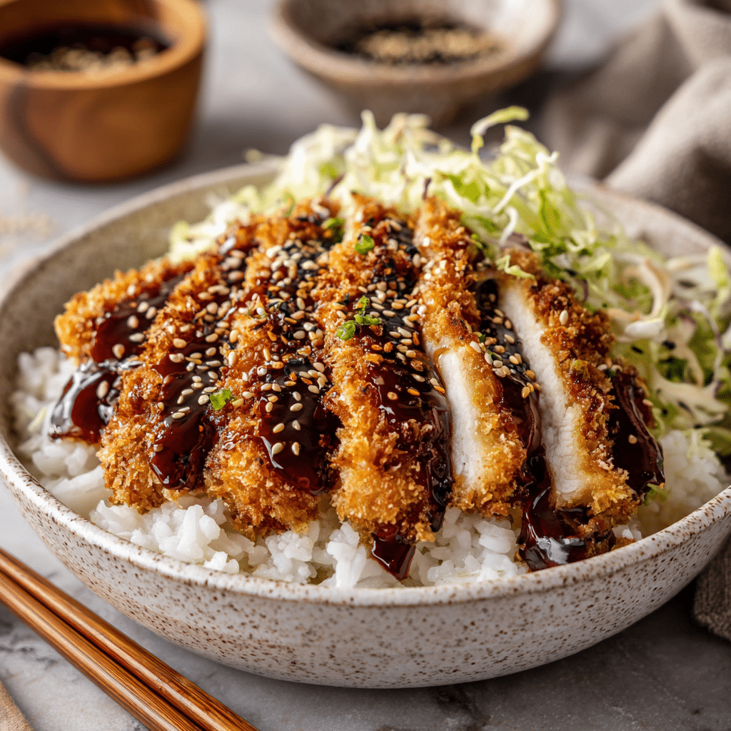 Japanese Katsu Bowls with Tonkatsu Sauce