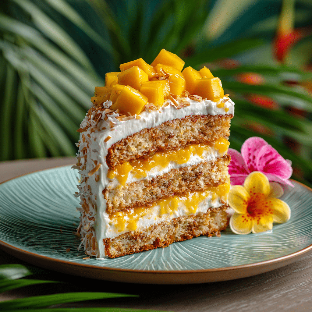 Tropical Mango Coconut Cake