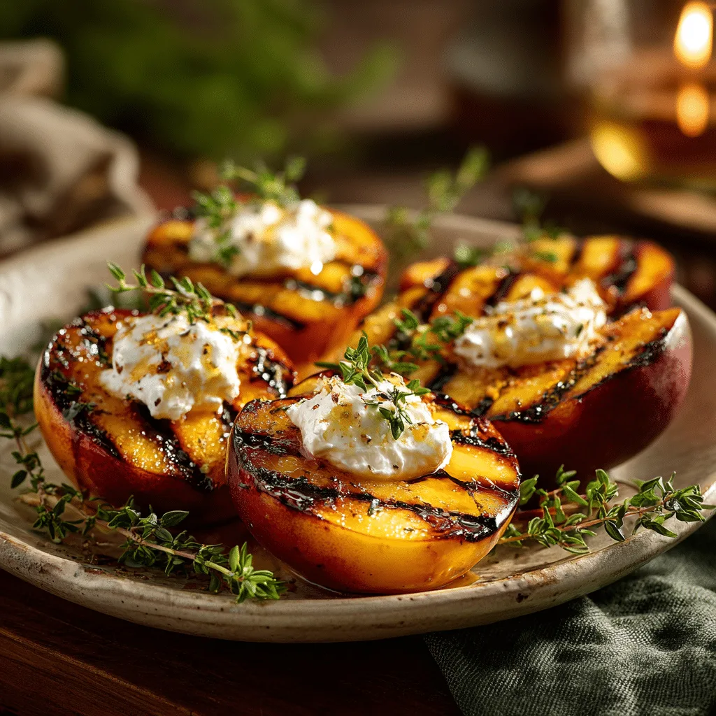 Grilled Peaches with Honey