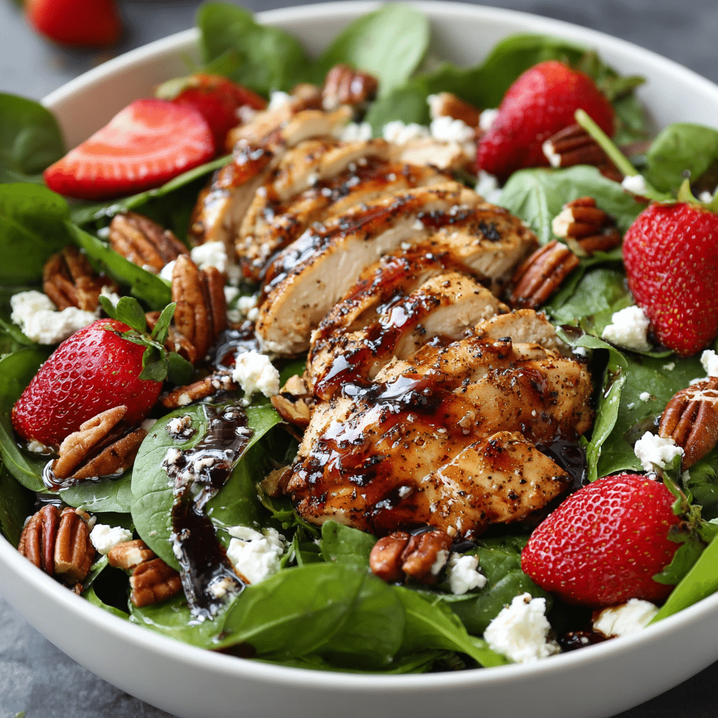 Strawberry Spinach Chicken Salad