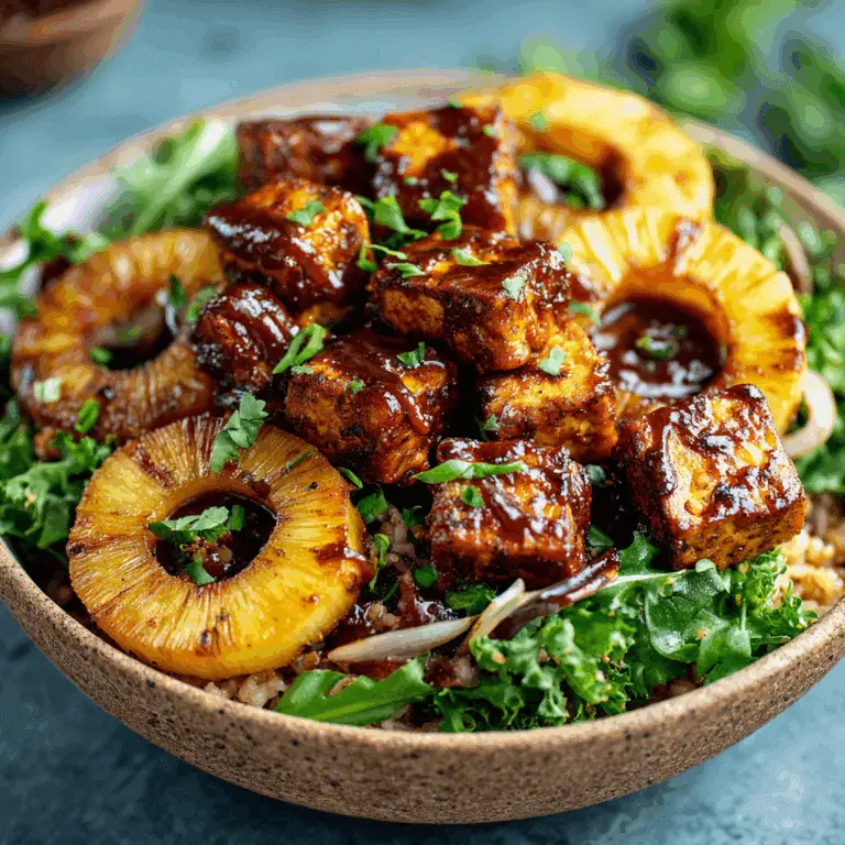 BBQ Tofu with Grilled Pineapple