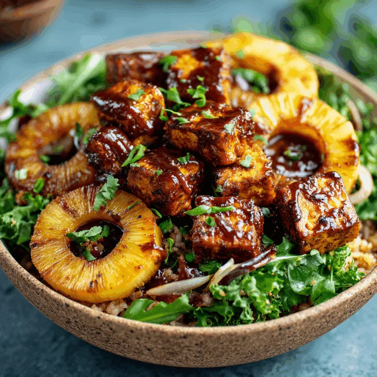 BBQ Tofu with Grilled Pineapple