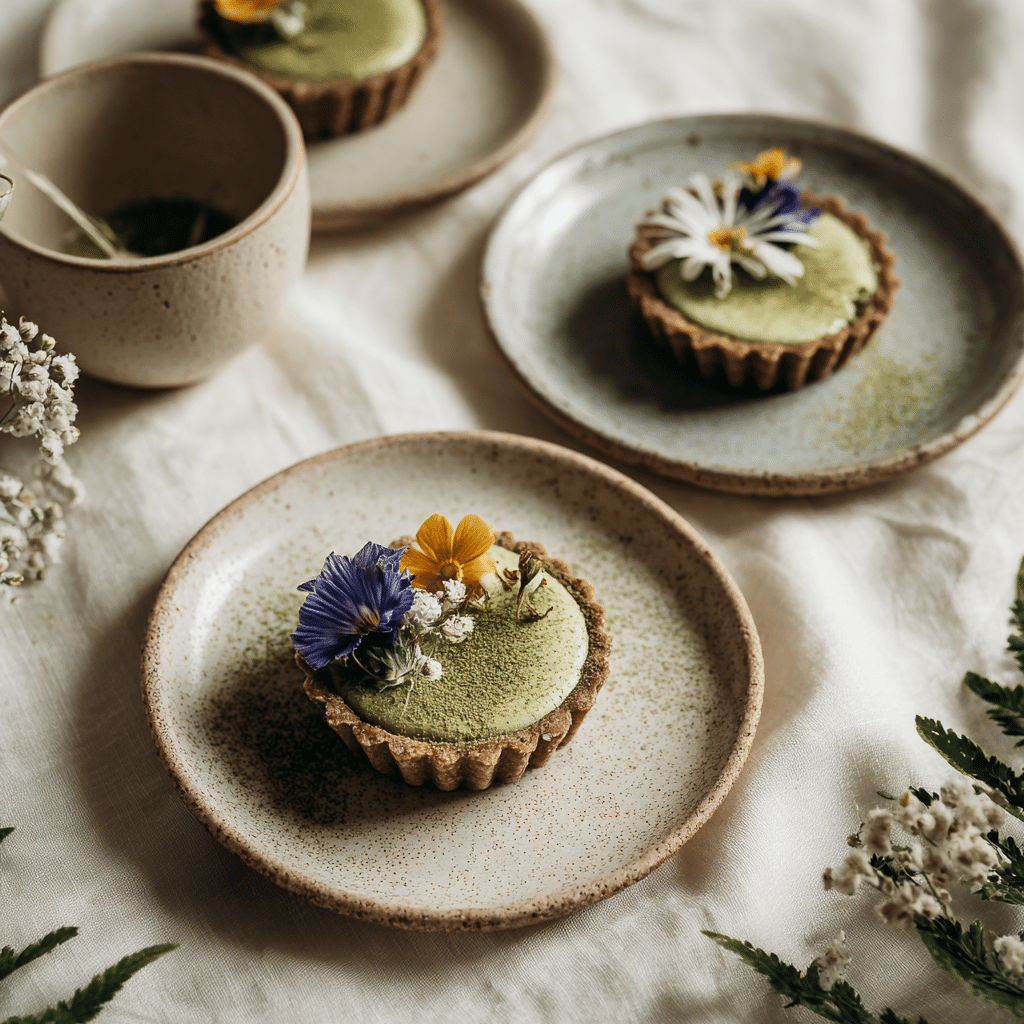 Matcha Custard Tartlets