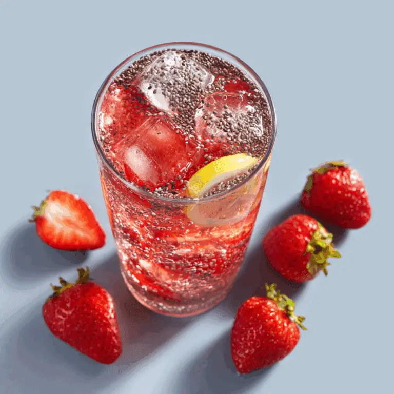 Sparkling Strawberry Chia Lemonade