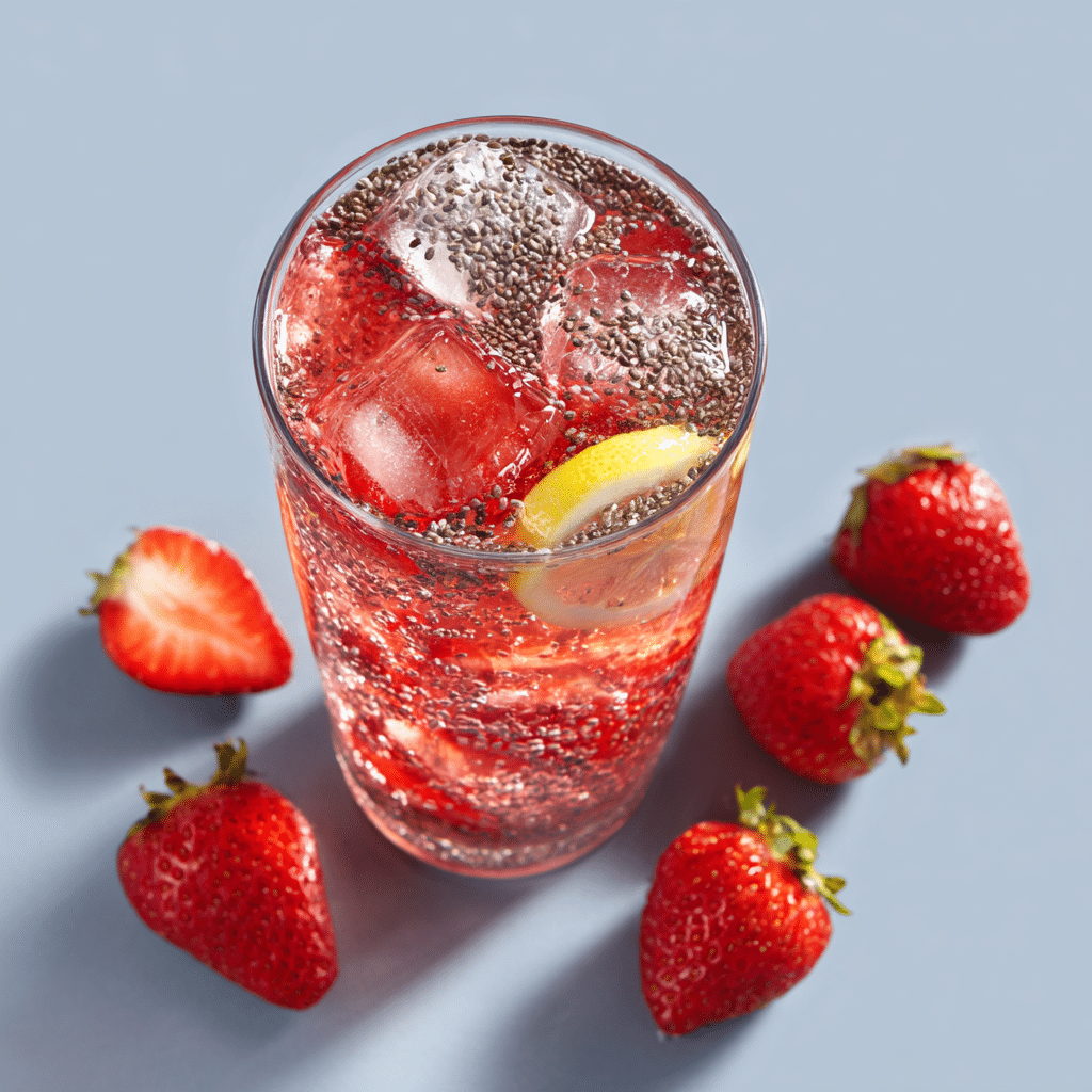 Sparkling Strawberry Chia Lemonade