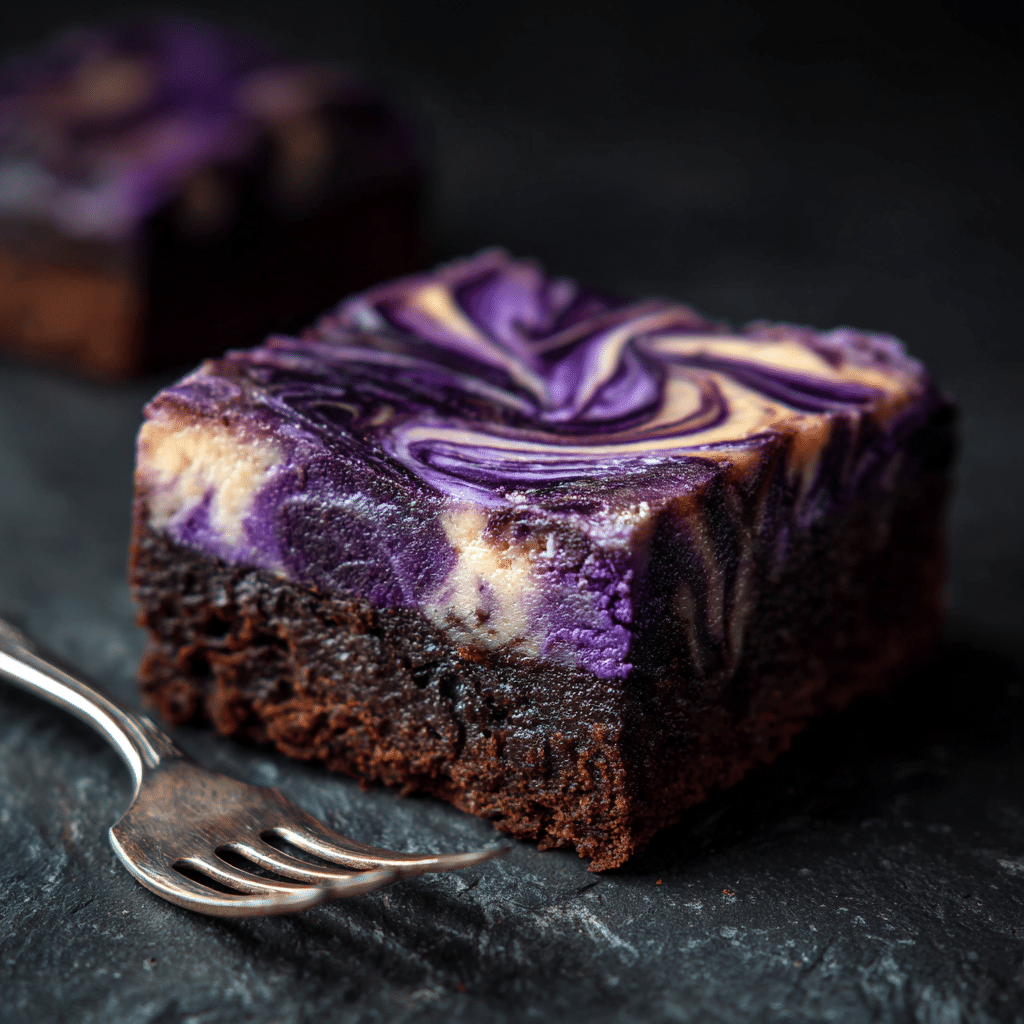Ube Brownie Cheesecake Cake
