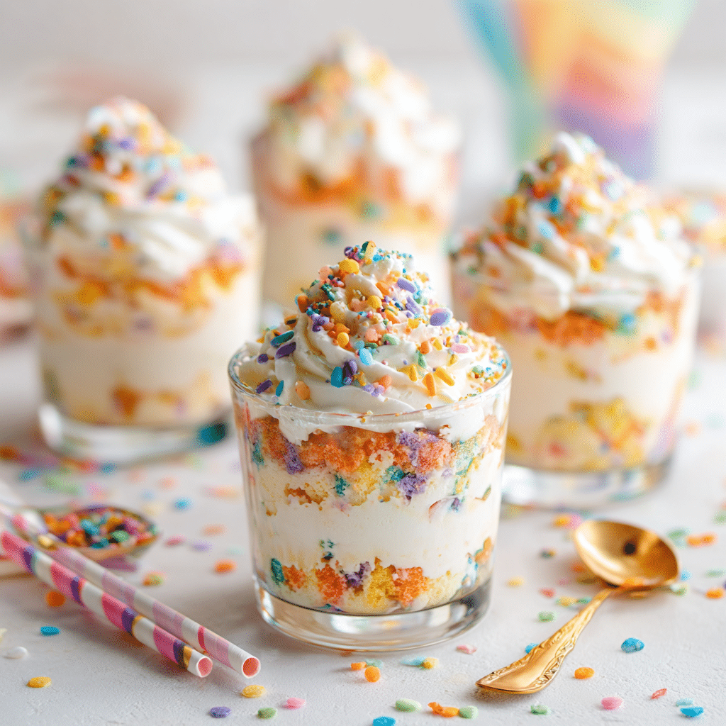 No-Bake Funfetti Cheesecake Cups