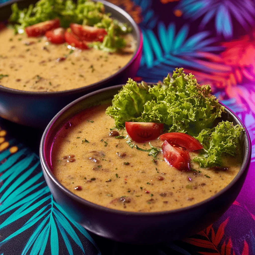 Vegan Cheeseburger Soup