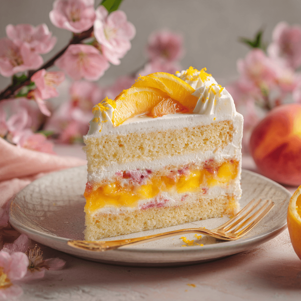 Peach Lemon Curd Cake
