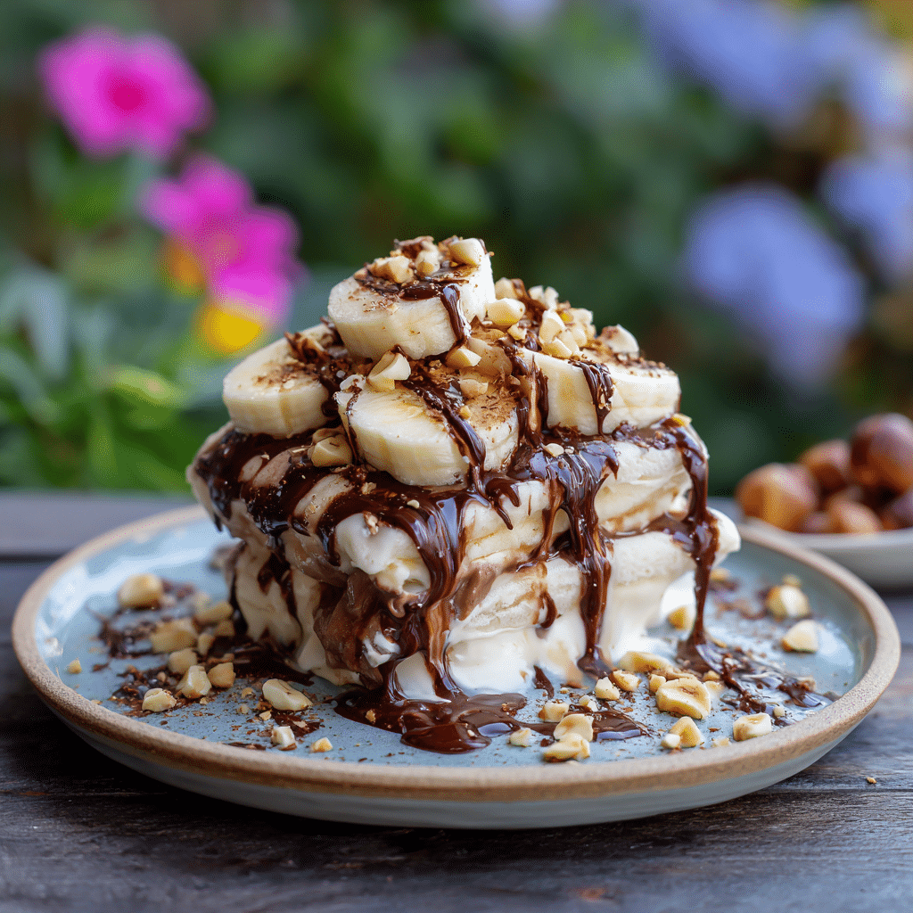 Banana Nutella Ice Cream Cake