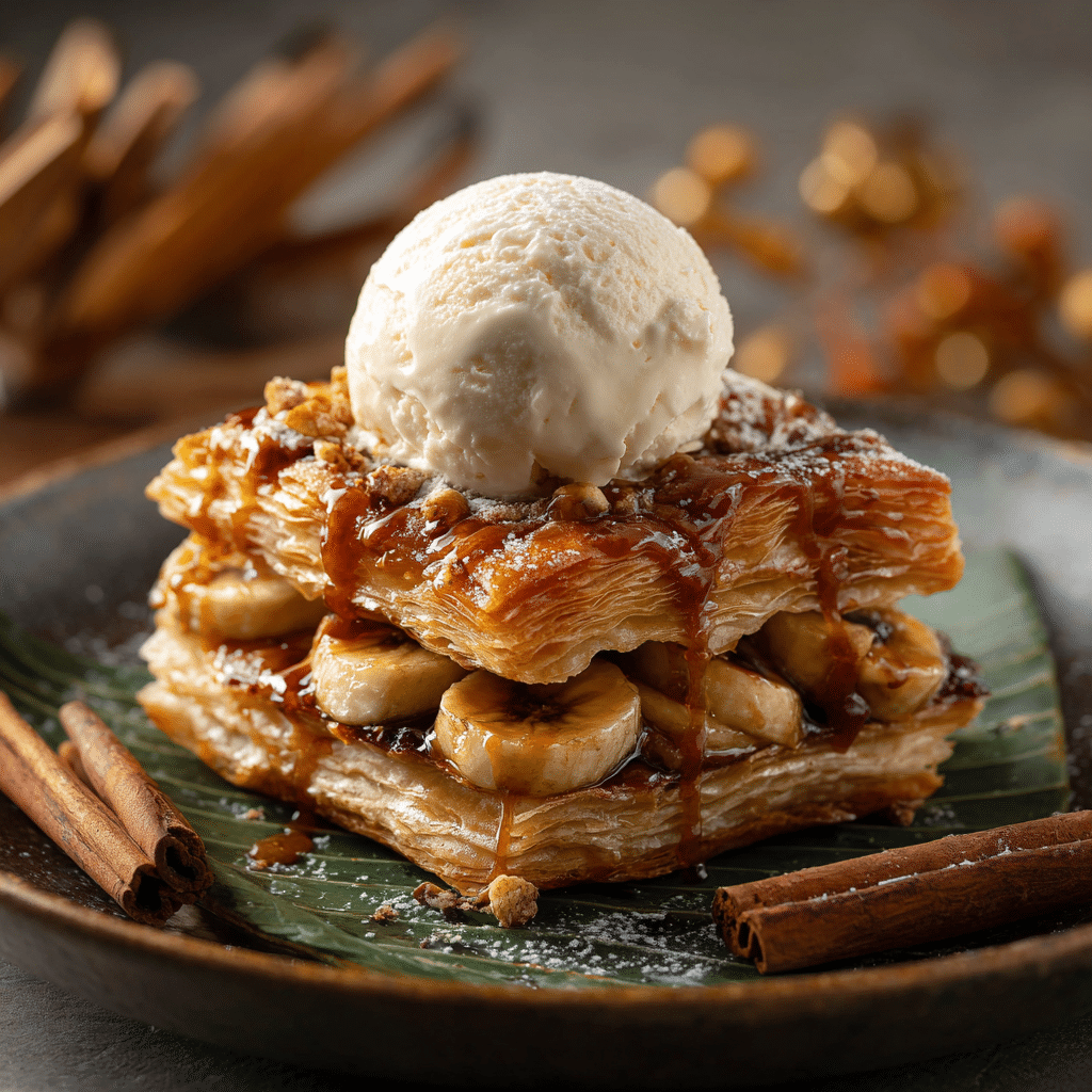 Caramelized Banana Puff Pastry Tart