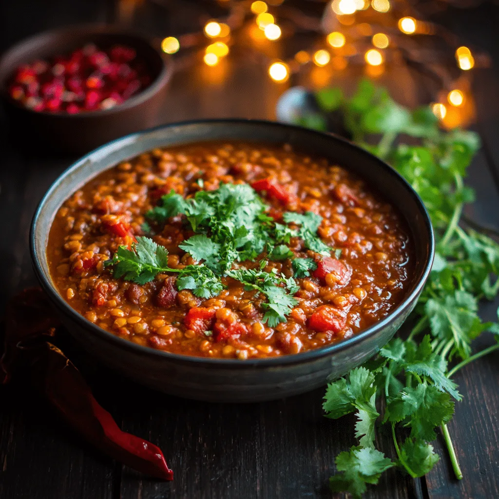 One Pot Red Lentil Chili