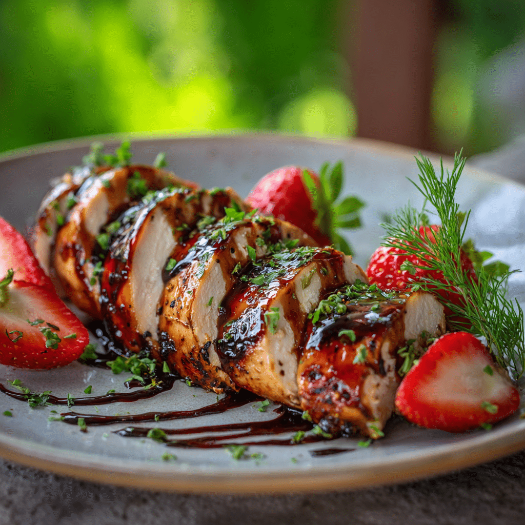 Balsamic Chicken and Strawberries