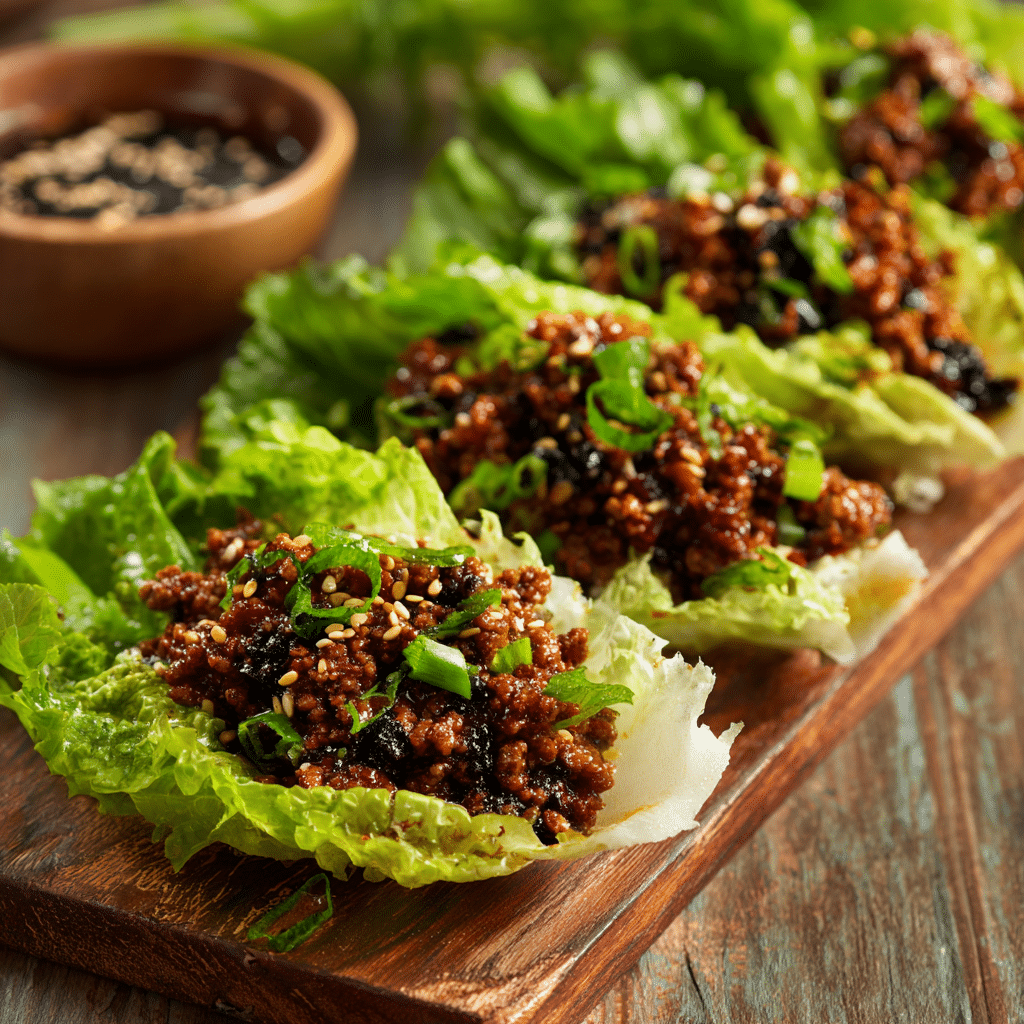 Spicy Korean Beef Lettuce Cups