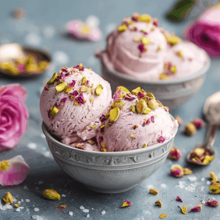 Rose Pistachio Cheesecake Ice Cream