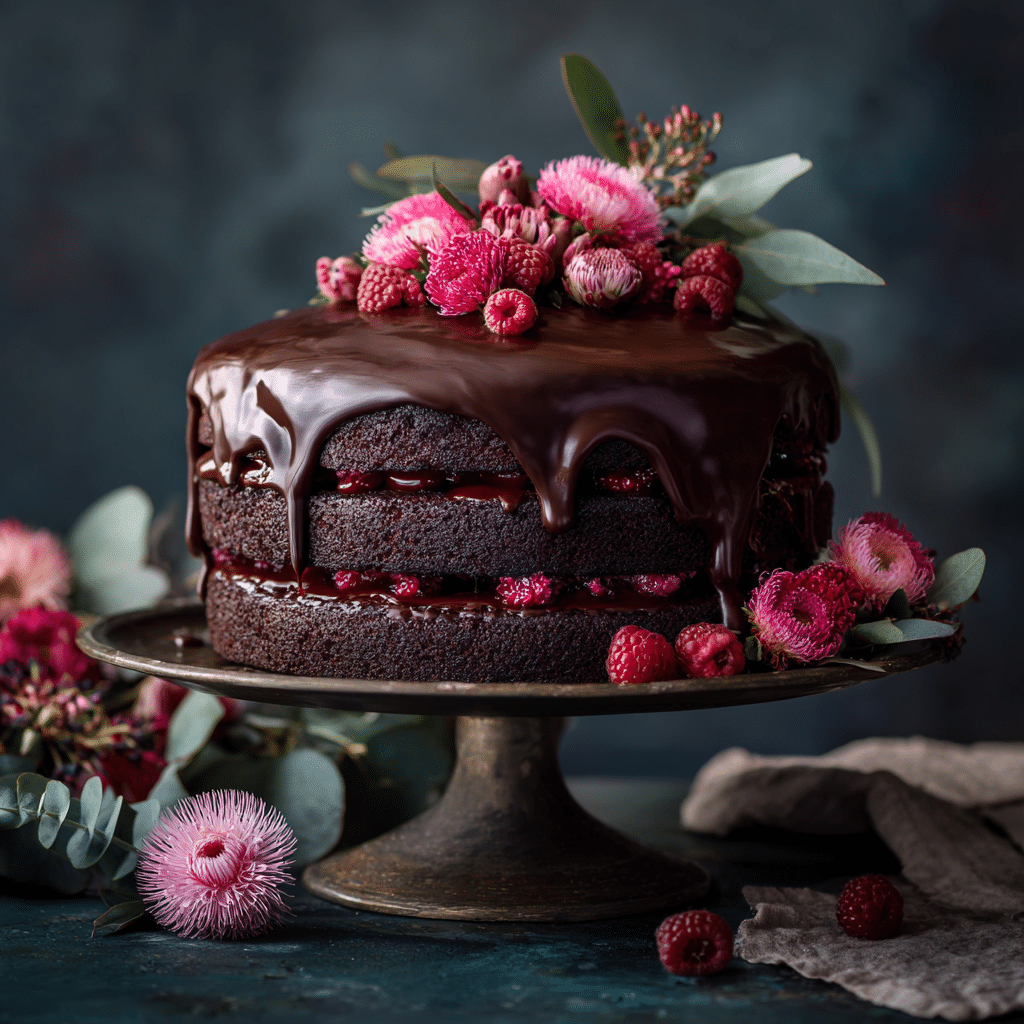 Chocolate Raspberry Layer Cake