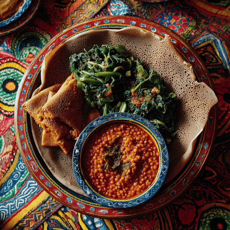 Ethiopian Injera with Lentils