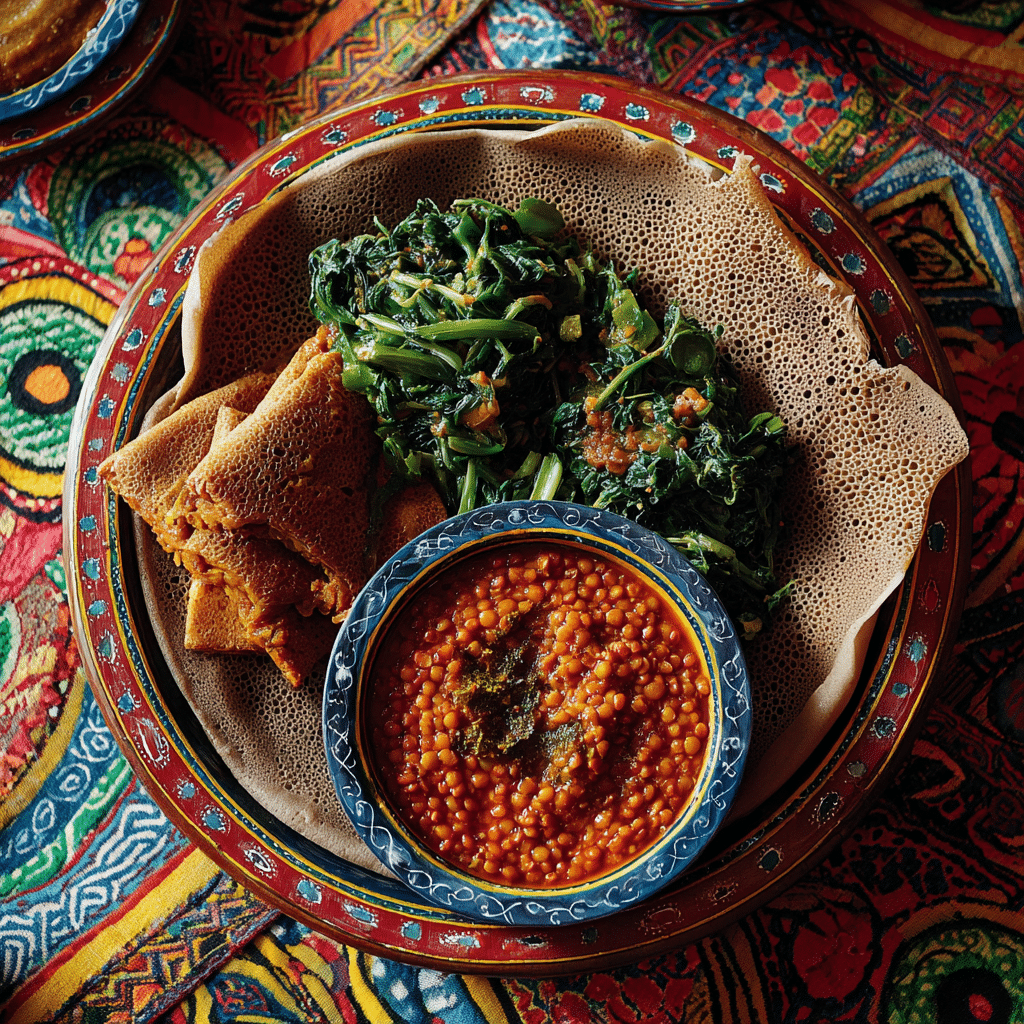 Ethiopian Injera with Lentils