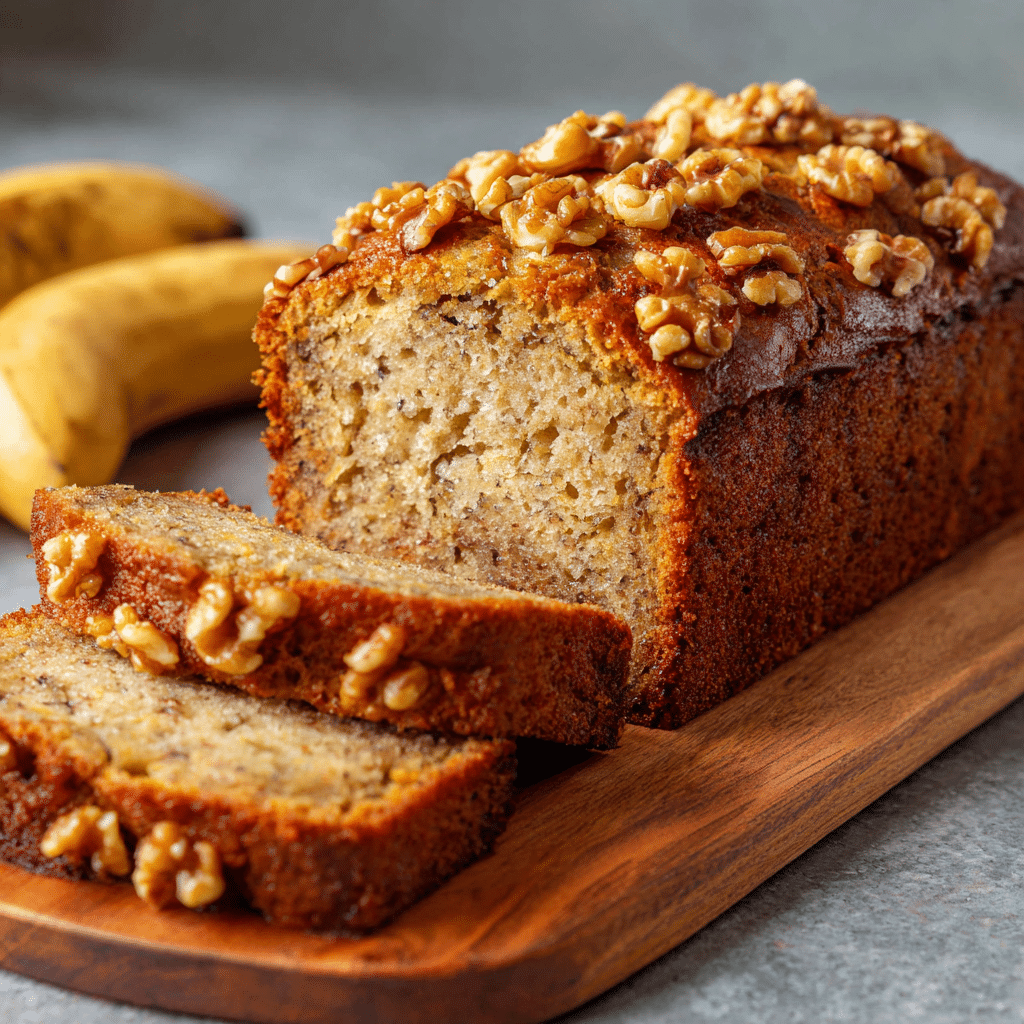 Banana Walnut Loaf Cake