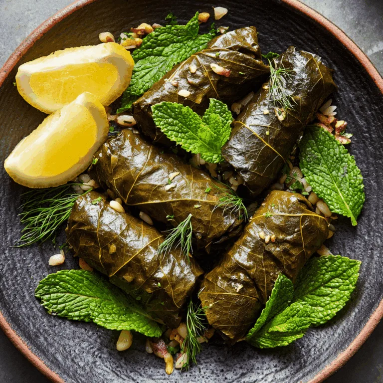 Vegan Dolmas (Stuffed Grape Leaves)