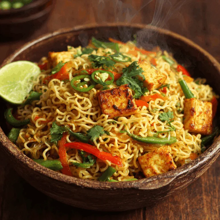 Pan-Fried Maggi with Vegetables & Paneer – Stir-Fried