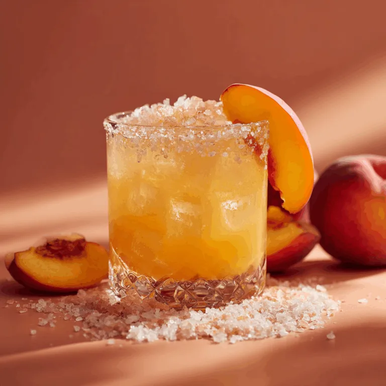 Peach margarita cocktail