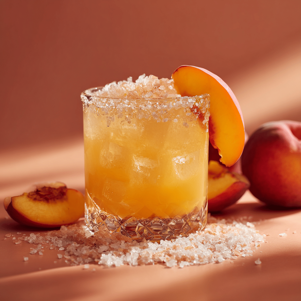 Peach margarita cocktail