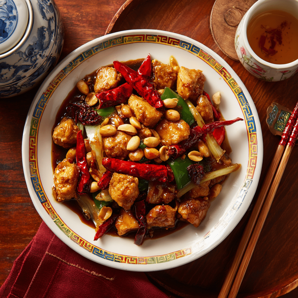 Chinese Kung Pao Chicken without Sauces