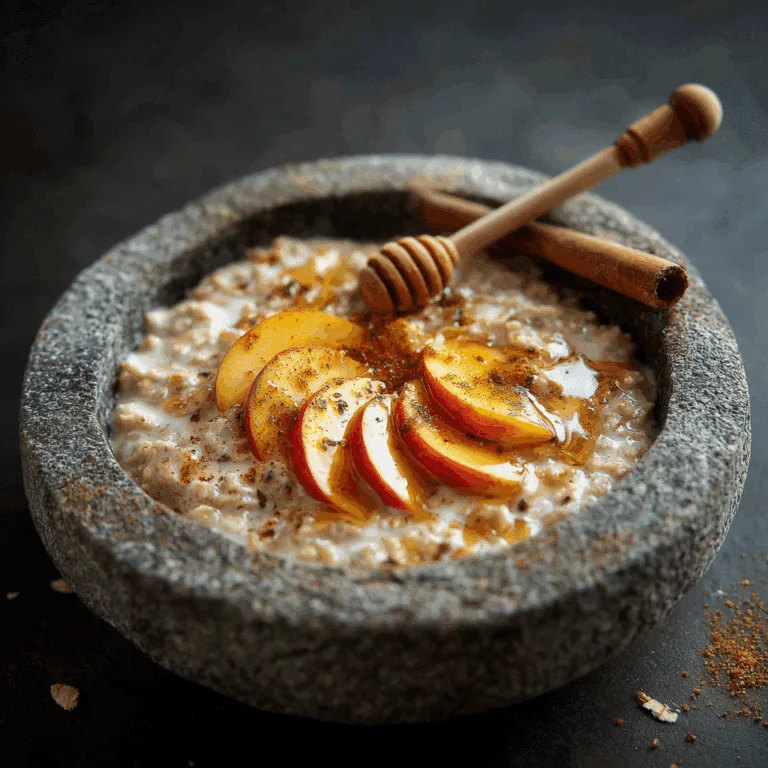 Peach oatmeal bowl