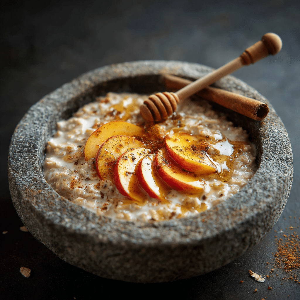 Peach oatmeal bowl