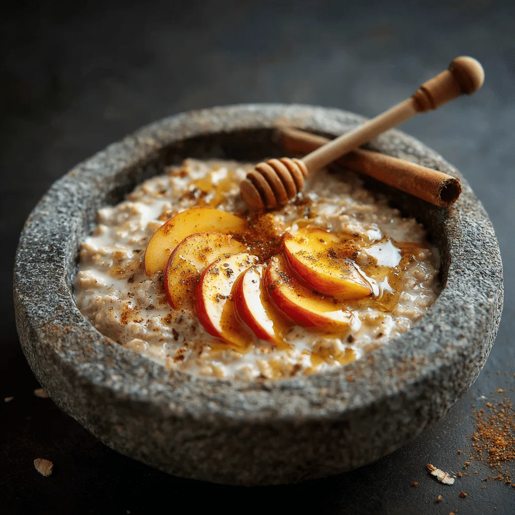 Peach oatmeal bowl