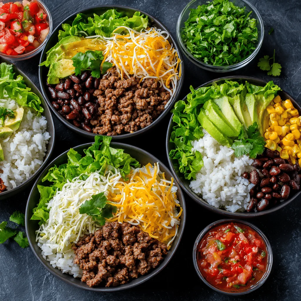 Ground Beef Taco Bowls