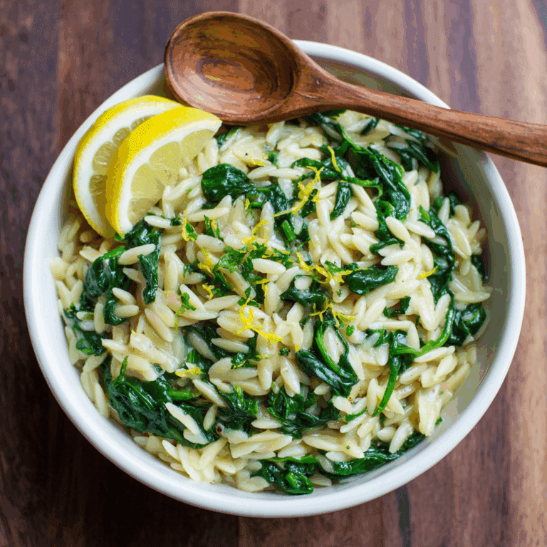 Orzo with Spinach and Lemon