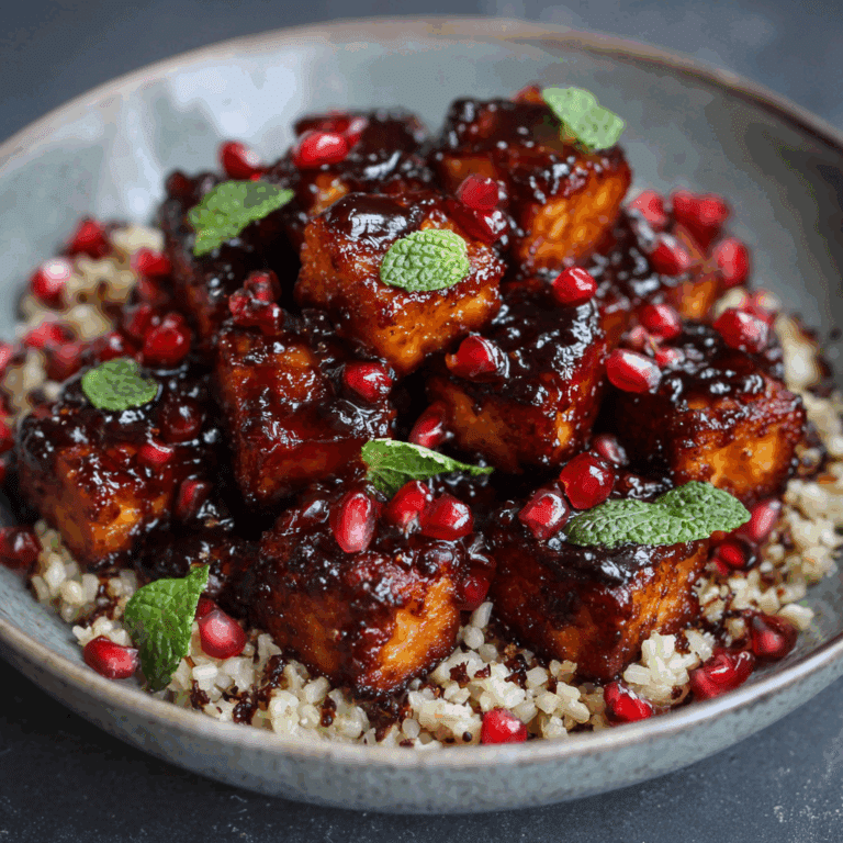 Pomegranate-Glazed Tofu