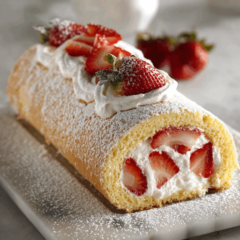 Strawberry Cream Roll Cake