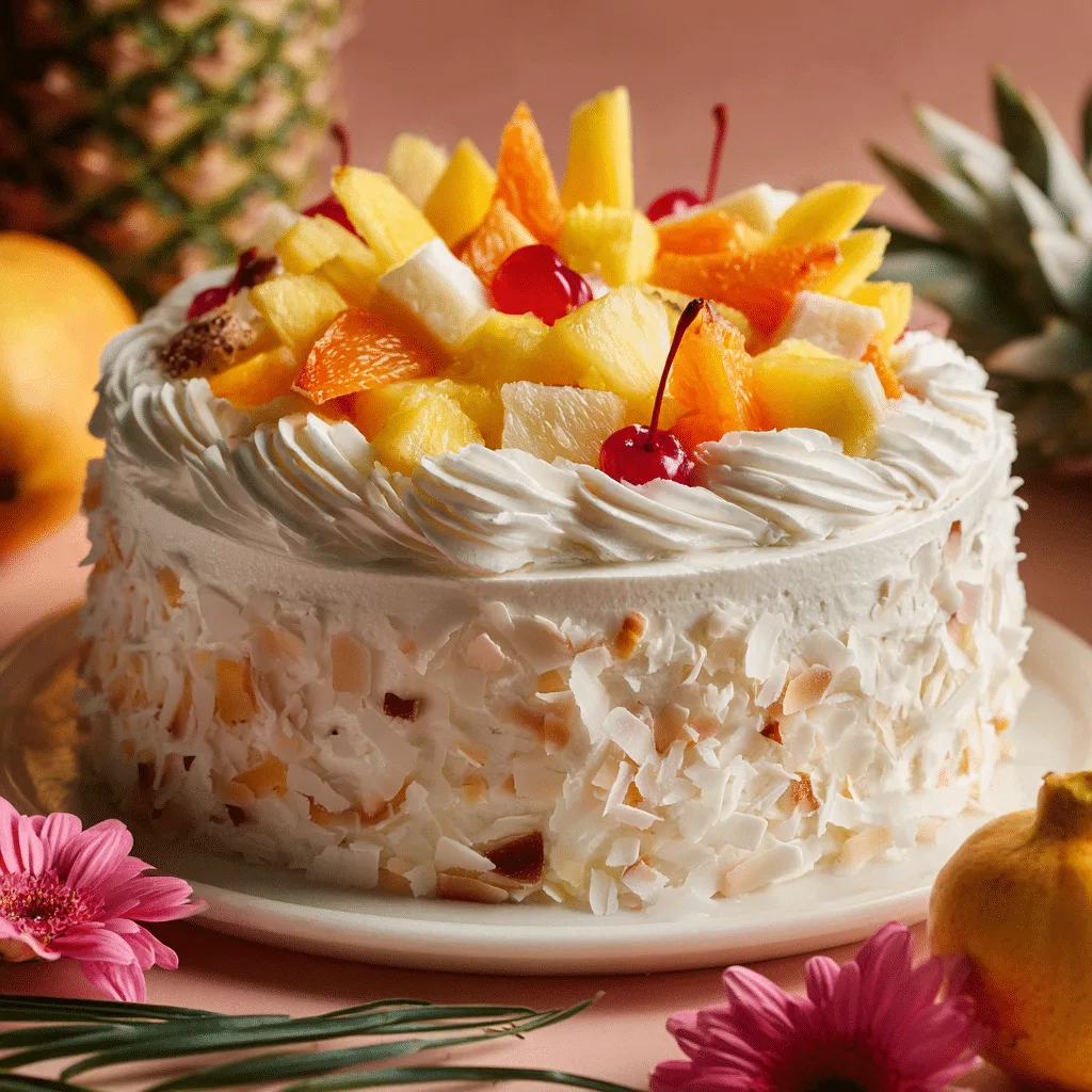 Tropical Fruit Medley Cake