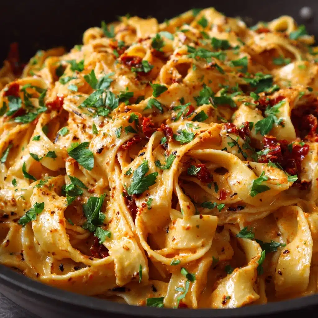 Vegan Creamy Sun Dried Tomato Pasta Recipe - Recipe Image