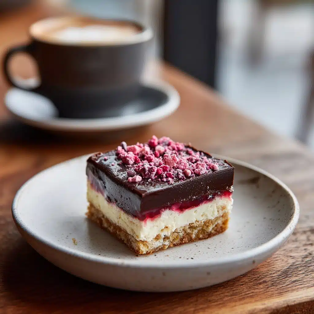 Raspberry Caramel Millionaires Shortbread Recipe - Recipe Image