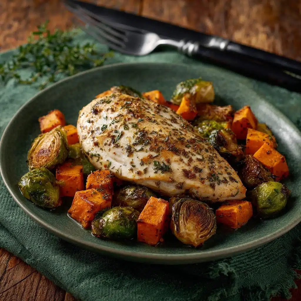 Maple Mustard Sheet Pan Chicken and Fall Vegetables Recipe - Recipe Image