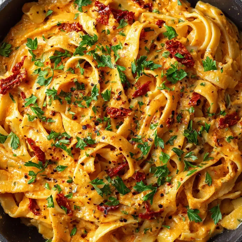 Vegan Creamy Sun Dried Tomato Pasta Recipe - Recipe Image