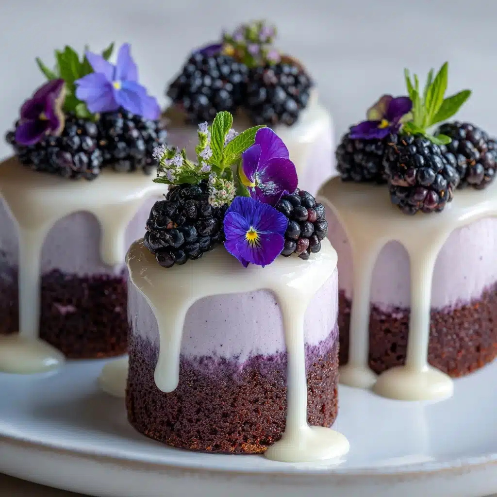 Mini Blackberry Mousse Cakes Recipe - Recipe Image